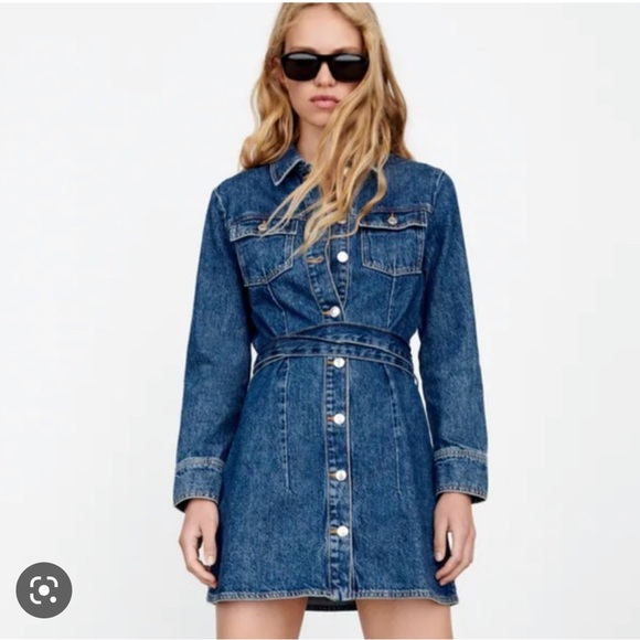 Zara Dresses Zara Denim Mini Dress Poshmark
